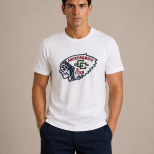 Camiseta Abercrombie & Fitch Branca Bordada 1