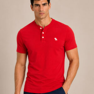 Camiseta Abercrombie Fitch Vermelha Henley 1