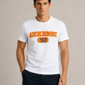 Camiseta Masculina Abercrombie Branca com Bordado 92