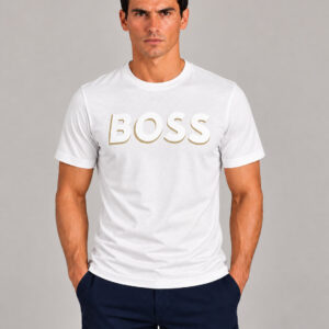 Camiseta Boss Basica Branca Logo Grande