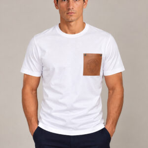 Camiseta Burberry Branca Bolso Couro 1