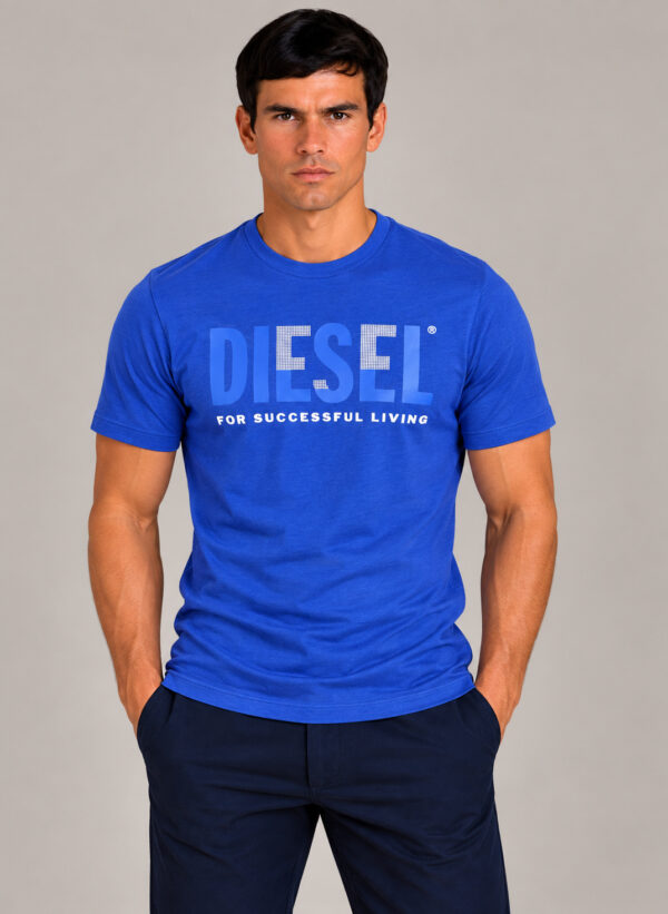 Camiseta Masculina Diesel For Successful Living Estampada AZUL