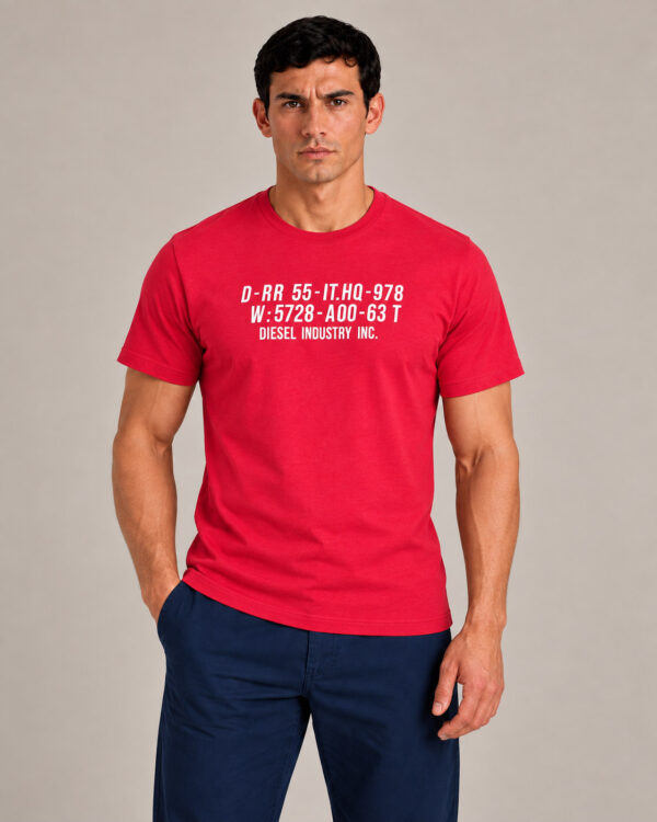 Camiseta Masculina Diesel Vermelha Industry